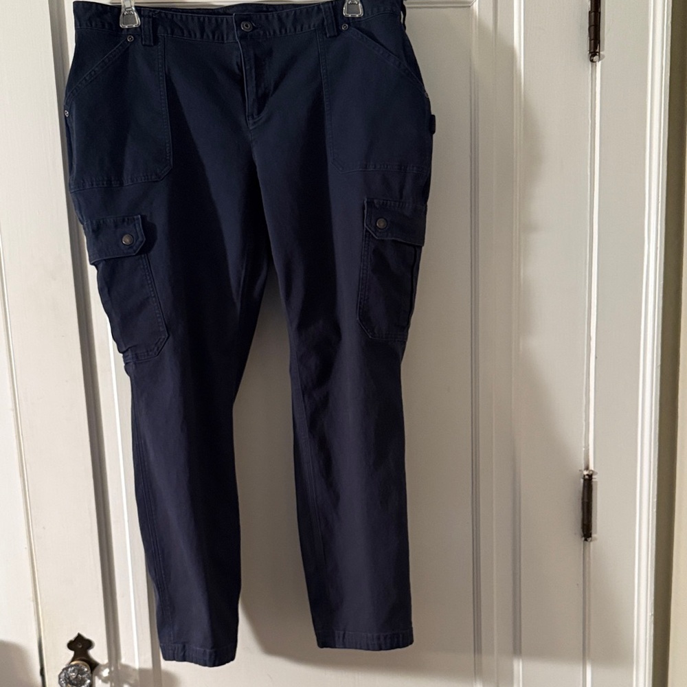 Duluth Trading Co Women's Dark Blue Fire Hose Cargo Work Pants
